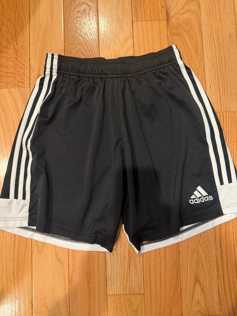 adidas Black Shorts with White Side Stripes